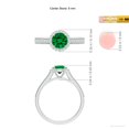 thumbnail image 5 of ANGARA Lab Grown Round Emerald Reverse Tapered Shank Halo Engagement Ring for Women in 14K White Gold (Size-6mm) | May Birthstone, Anniversary, Jewelry Gift for Women | Lab-Grown Emerald Ring, 5 of 9
