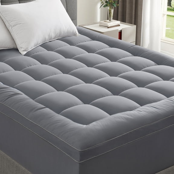 WQSPRING Extra Thick Queen Mattress Topper White, Thick Queen Size Mattress Pad and Mattress Protector Queen, Pillow Top for Back Pain Relief with Deep Pocket Cover