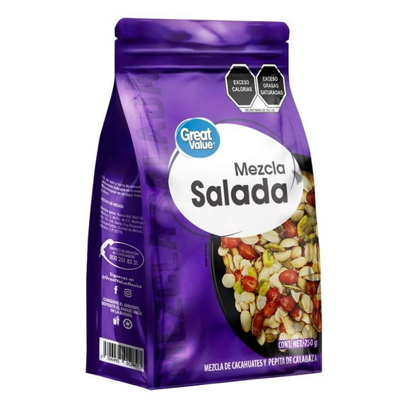 Cacahuates Great Value mezcla salada 750 g