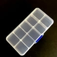 thumbnail image 4 of Caja organizadora de joyas de plástico, estuche de almacenamiento transparente para pequeñas manualidades/contenedor artístico con 10 rejillas, 4 of 5