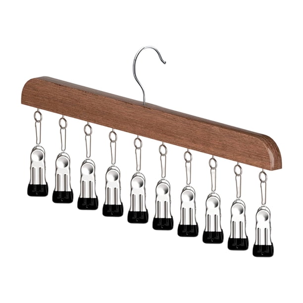 Organizador de armario con pinzas para pantalones, con 10 o 12 pinzas, ideal para pantalones, bufandas, faldas, cinturones, toallas y ropa interior, con estructura metálica resistente.