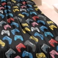 thumbnail image 3 of Multicolor Controllers Games Icons Black Pattern Blanket,Comfortable Soft Lamb Wool Throw Blanket,All Season,Warm Lightweight Blankets for Sofa Bed Couch Living Room Chair,40"x50", 3 of 4
