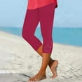 thumbnail image 2 of UVEASISHA Womens Capri Pants Casual Star Rhinestones High Waisted Cropped Yoga Pants Lightweight Comfy Workout Capris Pink L, 2 of 5