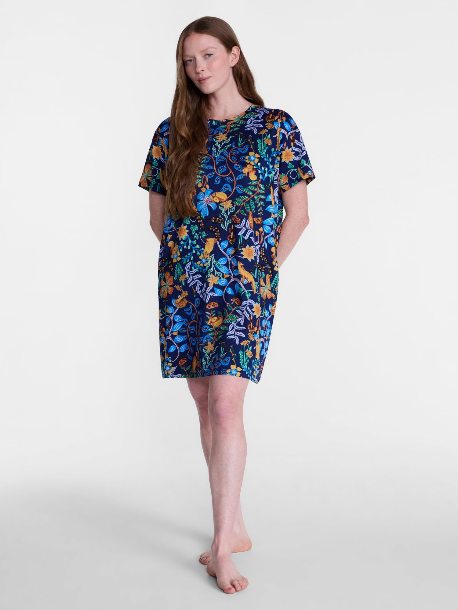 Joyspun Women’s Dreamy Soft Collection Short Sleeve Sleep Shirt, Sizes S/M to 2X/3X