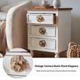 thumbnail image 5 of MDQMD White Nightstand with Floral Knob,24.8'' Vintage Bedside Table with 3 Drawers for Bedroom,Wood End Table Living Room, 5 of 7