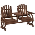 thumbnail image 1 of Outsunny Causeuse d'Extérieur, Causeuse de Mobilier de Patio à Roues de Chariot, Carbonisée, 1 of 10