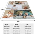 thumbnail image 3 of Custom Blanket with Photo Text Personalized Child Mother Father Christmas Halloween Lover Pet Personalized Gift Birthday Custom Picture Blanket (1Photos, 50"x40"), 3 of 6