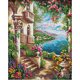 thumbnail image 1 of (FA307) Hilo Algodón Ecológico Bordado 14CT 2 Hebras Impresión 40*48cm Kit Serie Paisaje Punto Cruz Mansión Junto Al Mar (borde Gancho), 1 of 9