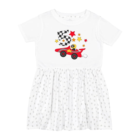 Inktastic Happy 5th Birthday -red Racing Car Girls Toddler Dress