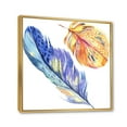 thumbnail image 2 of Designart Plume d'oiseau bleu coloré de l'aile ART MURAL À CADRE FLOTTÉ, 2 of 4