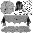 thumbnail image 1 of Halloween Decoration Lace Spider Web Skeleton Skull Tablecloth Black Fireplace Mantel Scarf Event Party Decoration Supplies 2023D He Qiyong unisex, 1 of 1