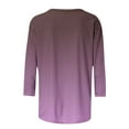 thumbnail image 4 of aidice Plus Size Womens Tops Casual Round Neck 3/4 Sleeve Tees Comfy Fitting Gradient Color Shirts, 4 of 6