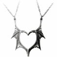 thumbnail image 4 of collares de moda 2023 mujer colgantes one piece gargantilla mujer Accesorios góticos Vintage para mujeres, parejas, collar a juego, Blanco, Negro, dragón, colgante de corazón con alas, Hip-hop, Punk,, 4 of 4