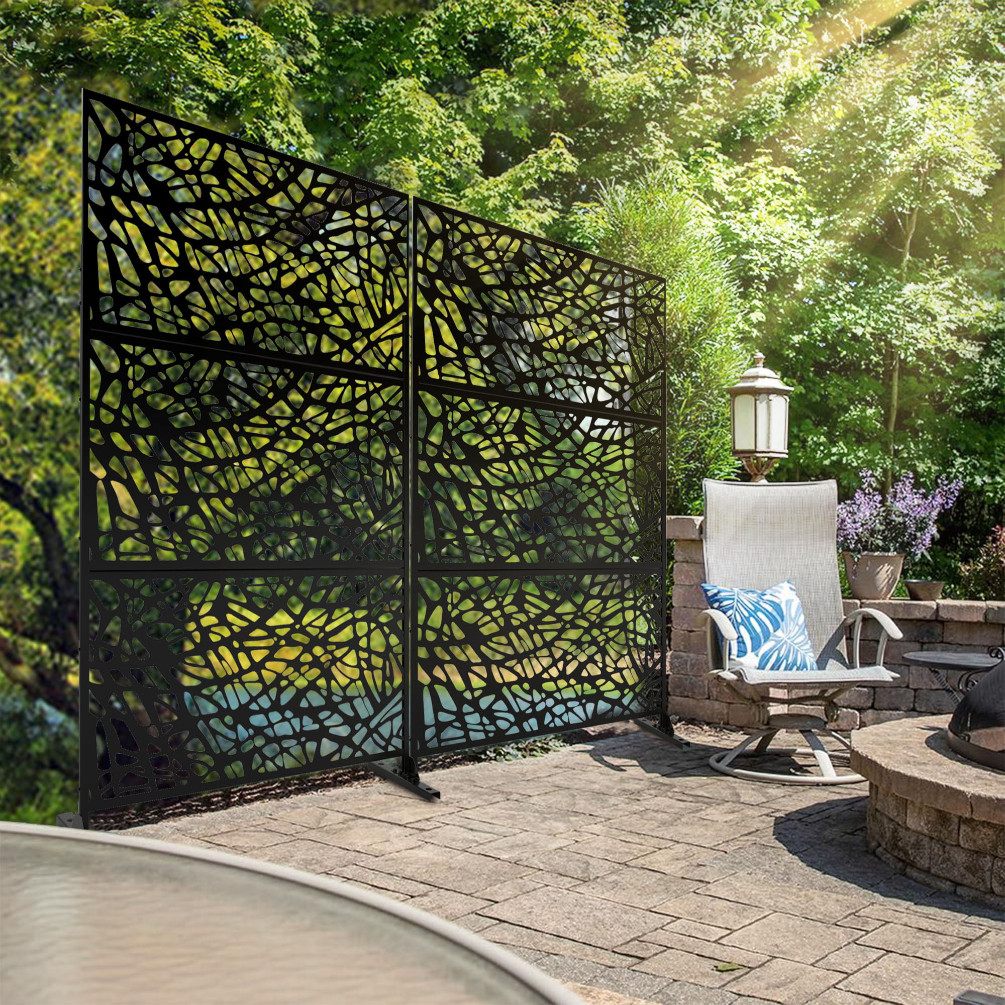 Mainstays 76 inchh Palm Metal Outdoor Privacy Screen