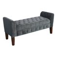 thumbnail image 1 of HomePop Banc de Rangement en Velours Traditionnel et Canapé Gris, 1 of 19