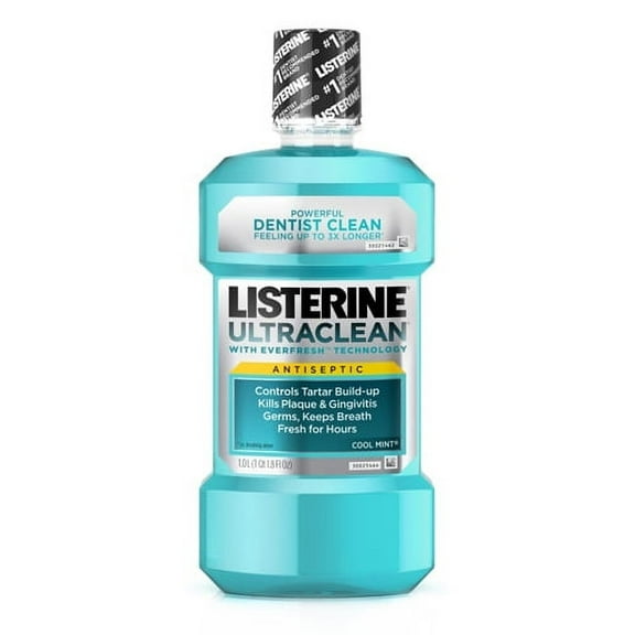 Listerine Ultra Clean Antiseptic Mouthwash, Cool Mint - 1 Ltr, 3 Pack