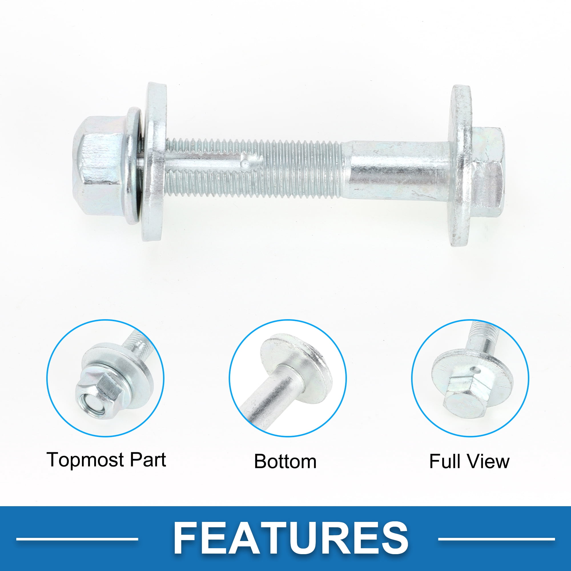 Unique Bargains Camber Alignment Bolt Kit Metal Silver Tone For Lancer 2006-2017