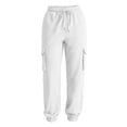 thumbnail image 4 of Lnmiateer Womens Soft Lounge Jogger Pants Solid Color Drawstring Elastic Waist Tapered Pockets Home Relaxation Friend Gathering, 4 of 6