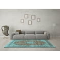 thumbnail image 3 of Ahgly Company Indoor Rectangle Medallion Light Blue Traditional Area Rugs, 4' x 6', 3 of 4