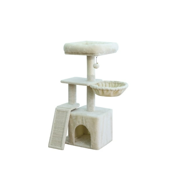 Home4Cat 4-Level Multi-Functional Cat Tree with Sisal Scratching Post and Sisal Ramp