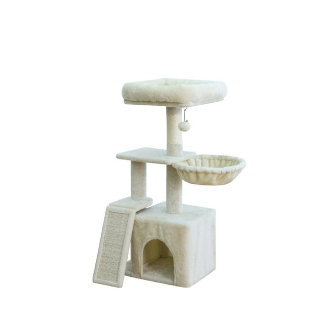 Home4Cat 4-Level Multi-Functional Cat Tree with Sisal Scratching Post and Sisal Ramp