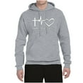 thumbnail image 2 of Wild Bobby, Faith.Hope.Love Heart Beat, Inspirational/Christian, Unisex Graphic Hoodie Sweatshirt, Heather Grey, Large, 2 of 4
