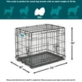 Double Door iCrate Metal Dog Crate, 24inch, Black