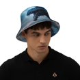 thumbnail image 4 of Kll Blue Thunder Storm Dragon Bucket Hat for Women Men Packable Travel Beach Sun Hat Outdoor Rave Accessories Reflective Fisherman Cap, 4 of 6
