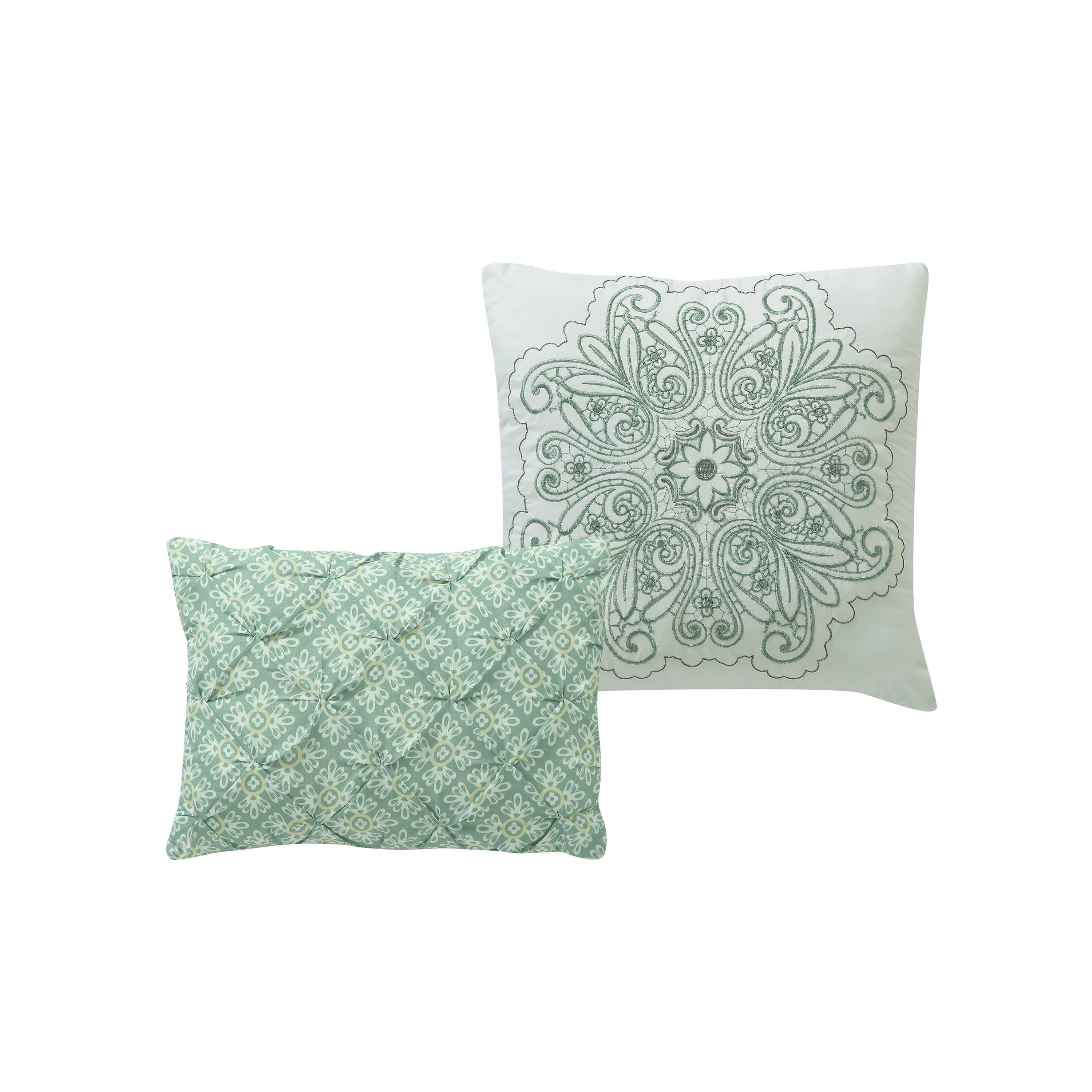 VCNY Windsor 5-Piece Aqua Medallion Reversible Quilt Set, Queen, Adult, Unisex