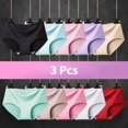 thumbnail image 2 of 1/3 Piezas De Seda De Hielo Sin Rastro Ropa Interior Ultrafina Invisible Costuras Para Mujer Talla Grande M-XXL, 2 of 4