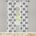 thumbnail image 3 of Ambesonne Compass Curtains, Monochrome Windrose, Pair of 28"x84", Black White, 3 of 5