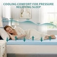 thumbnail image 3 of Beddle 3 Inch Queen Size Cooling Gel Memory Foam Mattress Topper, Body Support & Pressure Relief, CertiPUR-US Certified, Blue, 3 of 7