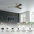 thumbnail image 2 of Matthews Fan Company IR3H-BP-WA-42 Irene 42" Brushed Pewter Hugger Ceiling Fan with 3 Walnut Blades, Remote and Wall Control, Indoor/Outdoor Damp Rated, 2 of 6