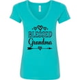 thumbnail image 3 of Inktastic Blessed Grandma for Grandmother Women's V-Neck T-Shirt, 3 of 5