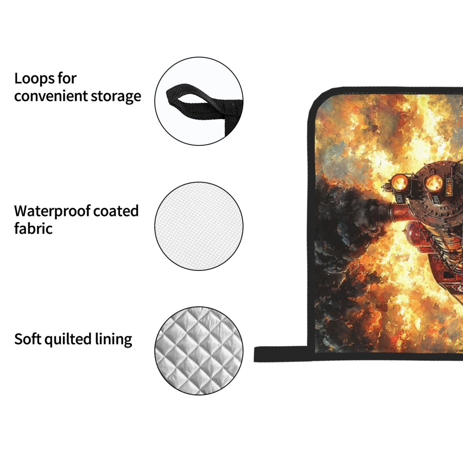 Retro Steam Train Vintage 4Pcs Oven Mitts and Pot Holders Sets Oven Kitchen Gloves Hot Pads for Cooking BBQ Baking Grilling