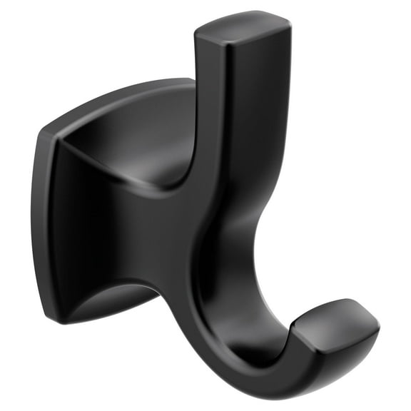 Moen YB5103BL Voss Matte Black Double Robe Hook