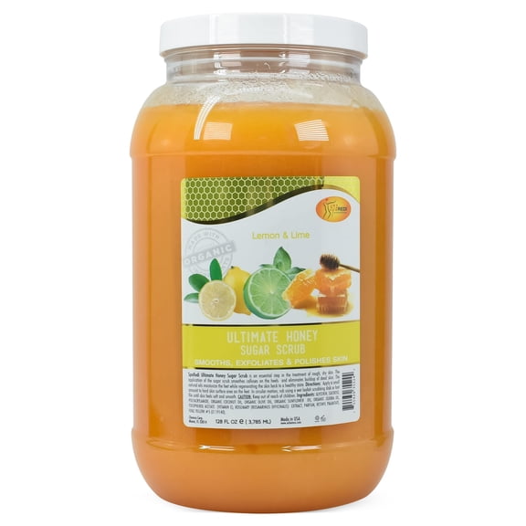 SPA REDI - Sugar Body Scrub, Honey, Lemon and Lime,128 Oz, Exfoliating, Moisturizing, Hydrating and Nourishing, Glow, Polish, Smooth and Fresh Skin - Body Exfoliator