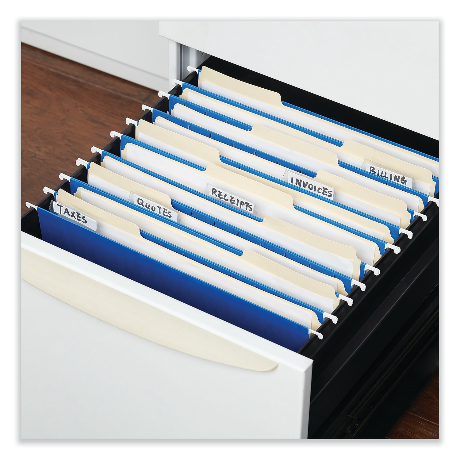 Universal Deluxe Bright Color Hanging File Folders, Letter Size, 1/5-Cut Tab, Blue, 25/Box -UNV14116