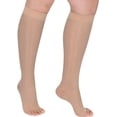thumbnail image 1 of LNGOOR Open Toe Sheer Compression Stockings for Women  15-20 mmHg Knee High Circulation Support Stockings  Graduated Medical Compression Socks for Travel  Flight, 1 of 7