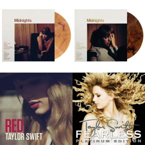 Midnights (X) (Blood Moon LP Vinyl) & Midnights (X) (Mahogany Color LP Vinyl) & Red & Fearless Platinum Edition