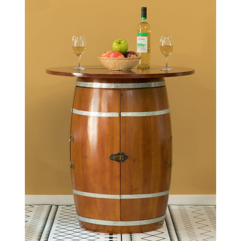 Wine Barrel Round Table Wine Storage Cabinet Walmart