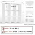thumbnail image 2 of 9 Grid Vintage Coffee Mug Display Rack, 16inch Wall Mounted Wooden Curio Shadow Box Shelf, Cup Floating Shelves Display and Organizer (White), 2 of 13