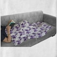 thumbnail image 6 of Butterfly Soft Flannel Fleece Blanket, Surreal Star Patterned Background with Polygonal Butterflies Modern, Cozy Plush for Indoor and Outdoor Use, 60" x 80", Purple Pale Blue White, by Ambesonne, 6 of 6