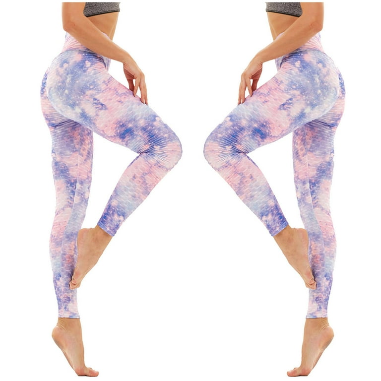 HAPIMO Sales Women's Tie Dye Yoga Pants High Waist Tummy Control Workout  Pants Hip Lift Tights Stretch Athletic Slimming Running Yoga Leggings for
