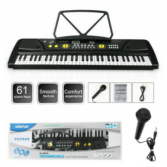 Música Piano 61 teclas Soporte digital Se la la adaptaciónción para grabar en hogar Navidad Hugo Teclado electrónico