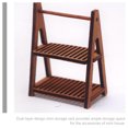 thumbnail image 4 of KONTONTY Mini House Furniture Rectangular Double Layer Wood Shelves 2Pcs 5.7x4.2in, 4 of 7