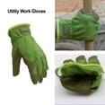 thumbnail image 2 of HANDLANDY Men Leather Gardening Gloves, Utility Work Gloves for Mechanics, Construction, Driver, Dexterity Breathable Design, 2 of 7