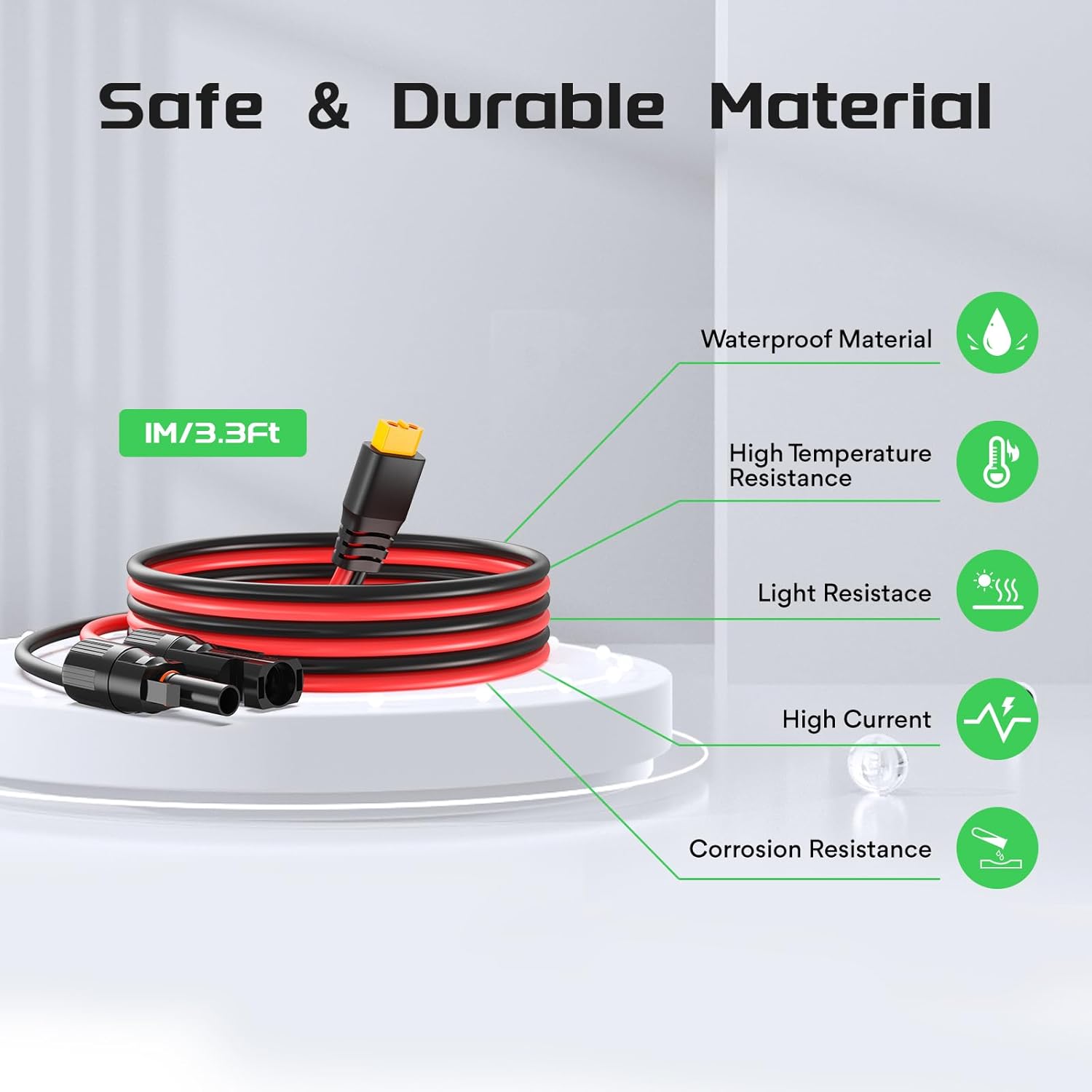 Stack Shadow Solar to XT60 Charge Extension Cable 12AWG 3.3Ft Solar Connector to XT60 Adapter Cable for Solar Panel to LiFePO4 Battery RV Portable Power Station Solar Generator
