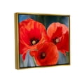 thumbnail image 3 of Bold Red Poppy Flower Trio Botanical & Floral Painting Metallic Gold Framed Art Print Wall Art, 3 of 6