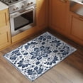 thumbnail image 2 of Rectangle Rug 2x3Ft Datura Flowers Seamless Ethnic Retro Floral Soft Indoor Throw Rugs Carpets for Living Dining Bedroom Kids Room Non-Slip Playroom Crawl Rug Floor Mats Blue White, 2 of 9